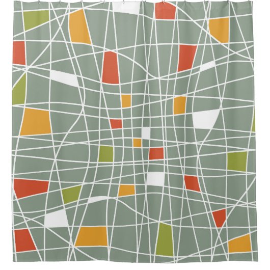 Abstract naadloos: modern patroonontwerp. douchegordijn (Voorkant)