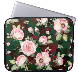 Abstract naadloos mooi patroon getrokken bloei laptop sleeve