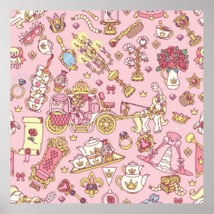  abstract naadloos patroon. Eenvoudige kleine P Poster