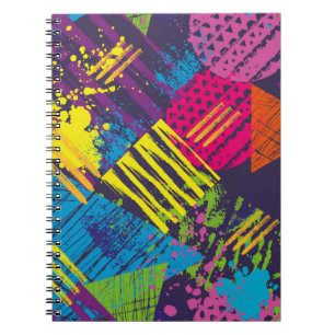 Abstract naadloos patroon in de stad met grunge el notitieboek