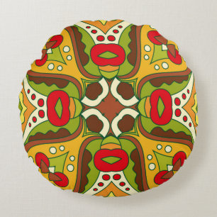 Abstract naadloos patroon in oosterse etnische sti rond kussen