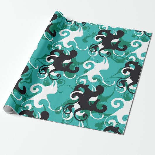 Abstract naadloos patroon kwalitatieve vintage ill cadeaupapier (Uitgerold)