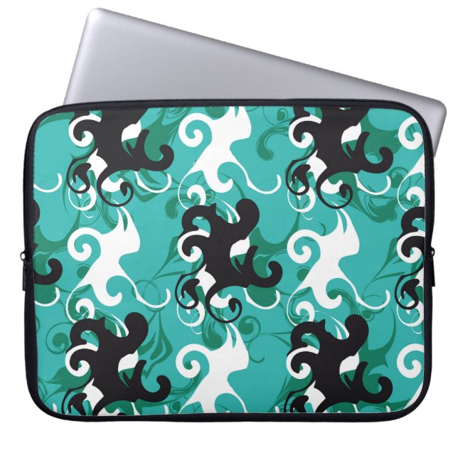 Abstract naadloos patroon kwalitatieve vintage ill laptop sleeve (Voorkant)