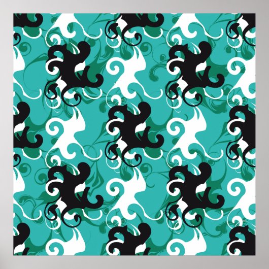 Abstract naadloos patroon kwalitatieve vintage ill poster (Voorkant)