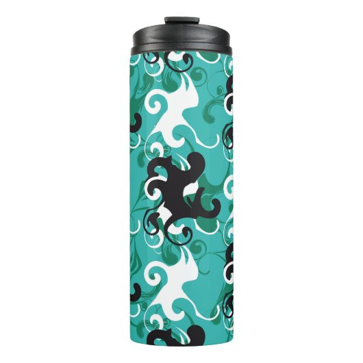 Abstract naadloos patroon kwalitatieve vintage ill thermosbeker (Voorkant)