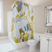 Abstract naadloos patroon. Licht grijs, geel, g Douchegordijn (In situ)