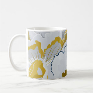 Abstract naadloos patroon. Licht grijs, geel, g Koffiemok