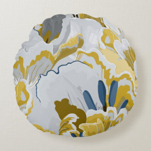 Abstract naadloos patroon. Licht grijs, geel, g Rond Kussen