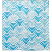 Abstract, naadloos patroon met blauw water douchegordijn (Voorkant)