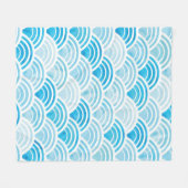 Abstract, naadloos patroon met blauw water fleece deken (Voorkant (Horizontaal))