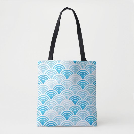 Abstract, naadloos patroon met blauw water tote bag (Voorkant)