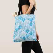 Abstract, naadloos patroon met blauw water tote bag (Dichtbij)
