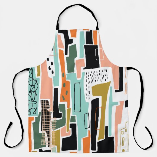 Abstract naadloos patroon met geometrisch ontwerp schort (Voorkant)