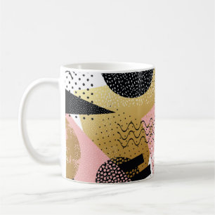 Abstract naadloos patroon met goudfolie roze blauw koffiemok