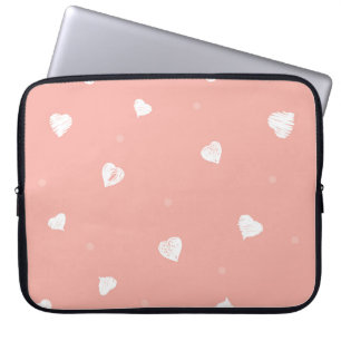 Abstract naadloos patroon met handtekenharten laptop sleeve