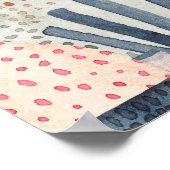 Abstract naadloos patroon met huizen. Waterverf Poster (Hoek)