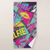 Abstract naadloos patroon met Pop kunstcomicspeech Badhanddoek (Badhanddoek)