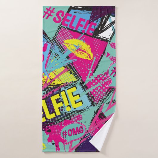 Abstract naadloos patroon met Pop kunstcomicspeech Badhanddoek (Badhanddoek)