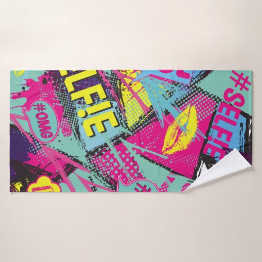 Abstract naadloos patroon met Pop kunstcomicspeech Badhanddoek (Badhanddoek)