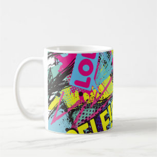 Abstract naadloos patroon met Pop kunstcomicspeech Koffiemok