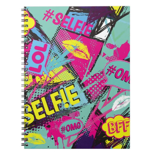 Abstract naadloos patroon met Pop kunstcomicspeech Notitieboek (Voorkant)
