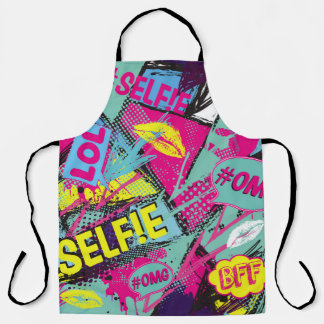 Abstract naadloos patroon met Pop kunstcomicspeech Schort