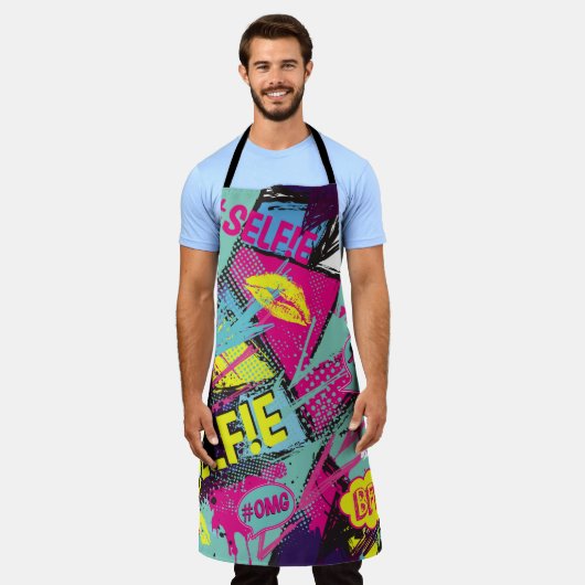 Abstract naadloos patroon met Pop kunstcomicspeech Schort (Gedragen)