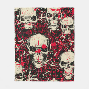 Abstract naadloos patroon met sinistere menselijke fleece deken