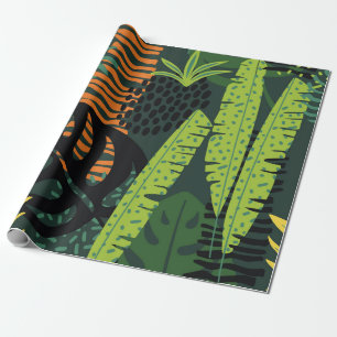 Abstract naadloos patroon met tropische bladeren.  cadeaupapier