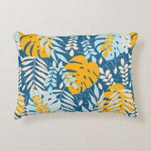 Abstract naadloos patroon met tropische bladeren e accent kussen