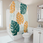 Abstract naadloos patroon met tropische bladeren e douchegordijn (In situ)