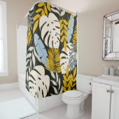 Abstract naadloos patroon met tropische bladeren e douchegordijn (In situ)