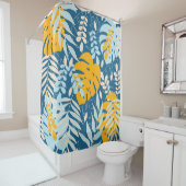 Abstract naadloos patroon met tropische bladeren e douchegordijn (In situ)