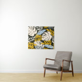 Abstract naadloos patroon met tropische bladeren e wandkleed (In Situ (horizontaal))