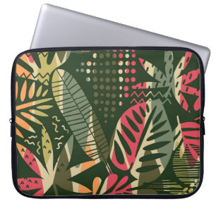 Abstract naadloos patroon met tropische bladeren. laptop sleeve