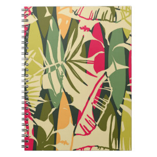 Abstract naadloos patroon met tropische bladeren. notitieboek
