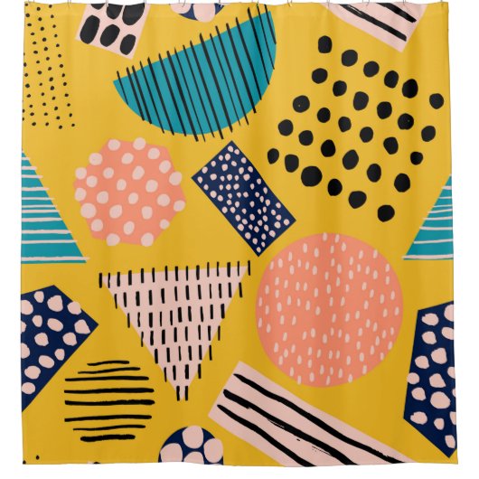 Abstract naadloos patroon met verschillende vormen douchegordijn (Voorkant)