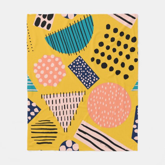 Abstract naadloos patroon met verschillende vormen fleece deken (Voorkant)