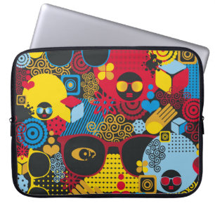 Abstract naadloos patroon met zwarte vrouw. laptop sleeve