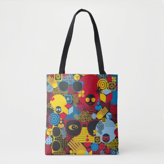 Abstract naadloos patroon met zwarte vrouw. tote bag (Voorkant)