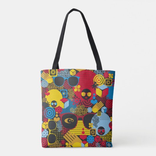 Abstract naadloos patroon met zwarte vrouw. tote bag (Achterkant)