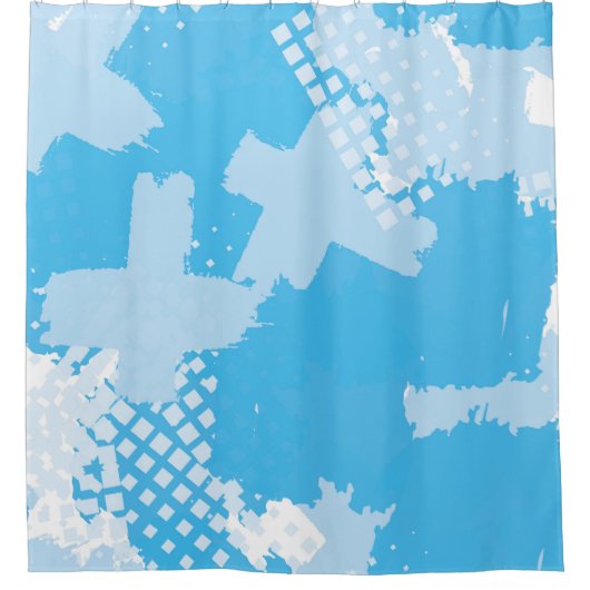 Abstract naadloos patroon. Repetitieve colo Douchegordijn (Voorkant)