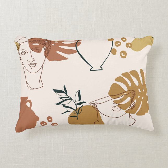 Abstract naadloos patroon van de Griekse beeldhouw Accent Kussen (Voorkant)