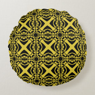 Abstract naadloos patroon van zwarte en goudkleur rond kussen