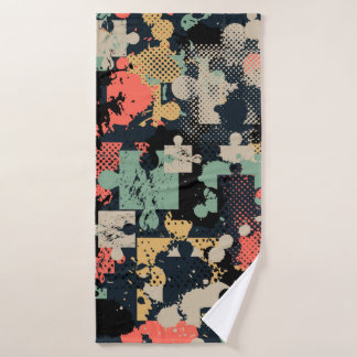 Abstract naadloos puzzelpatroon met puzzel, pijp badhanddoek