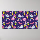 Abstract naadloos roompatroon. Creative vint Poster (Voorkant)