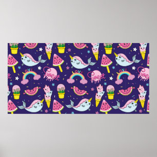 Abstract naadloos roompatroon. Creative vint Poster