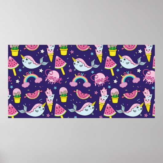 Abstract naadloos roompatroon. Creative vint Poster (Voorkant)