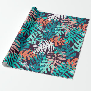 Abstract naadloos tropisch bladeren. Creativ Cadeaupapier