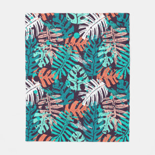 Abstract naadloos tropisch bladeren. Creativ Fleece Deken